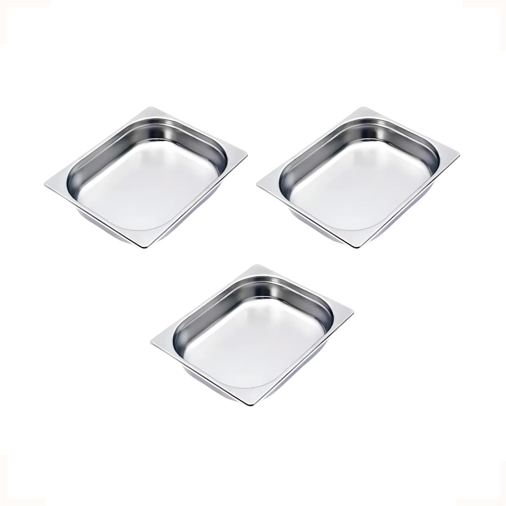Kit 3 Cubas Gastronômica Gn 1/2 X 65 Mm Rechaud Buffet Self Service