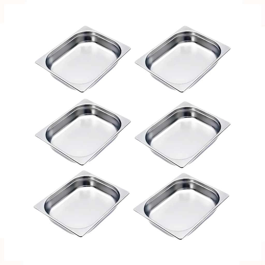 Kit 6 Cubas Gastronômica Gn 1/2 X 65 Mm Rechaud Buffet Self Service