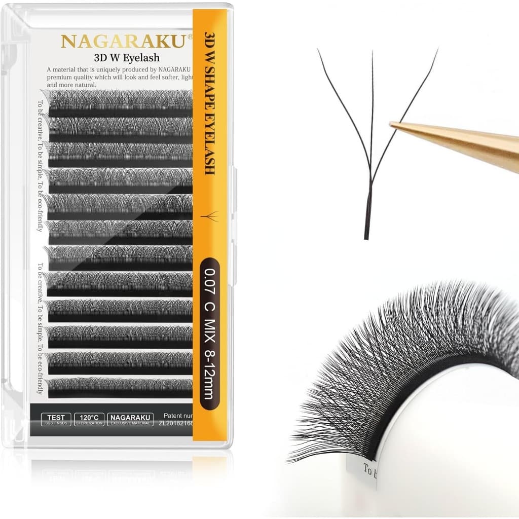Cilios Nagaraku 3DW 0.07D Curvatura D | Envio Imediato | Kit Extensão de Cilios | Fio Egipcio W