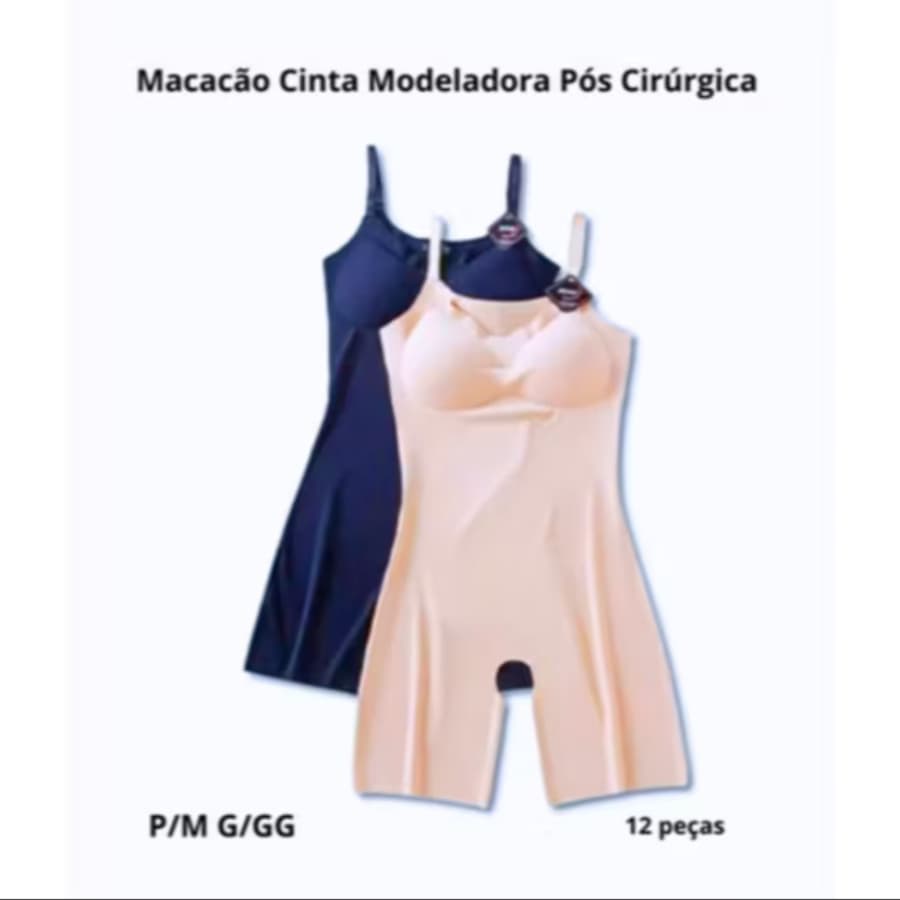 Macacão Cinta sem costura Pós Cirúrgico Forte Sustentação C/ Bojo