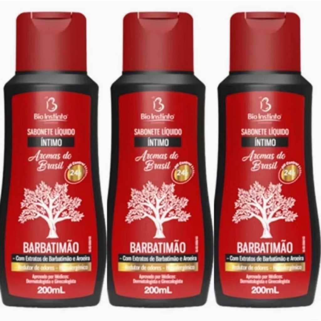 Sabonete Íntimo Líquido Barbatimão 200ml Kit c/ 3 Un - Bio Instinto