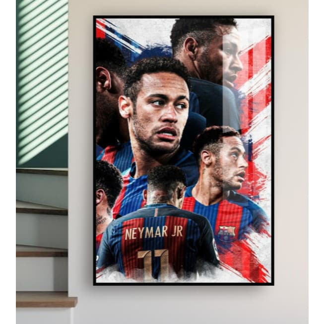 Quadro decorativo futebol Neymar time arte emirados sala quarto hall 60x40cm