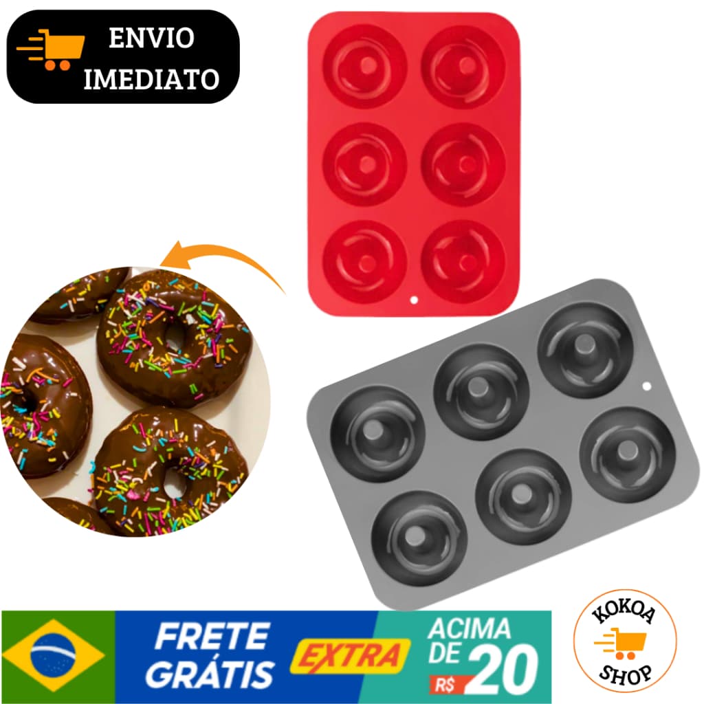 Forma para Donuts de Silicone Resistente a Alta Temperatura Assadeira Dobrável Donut Bacia Cozinha