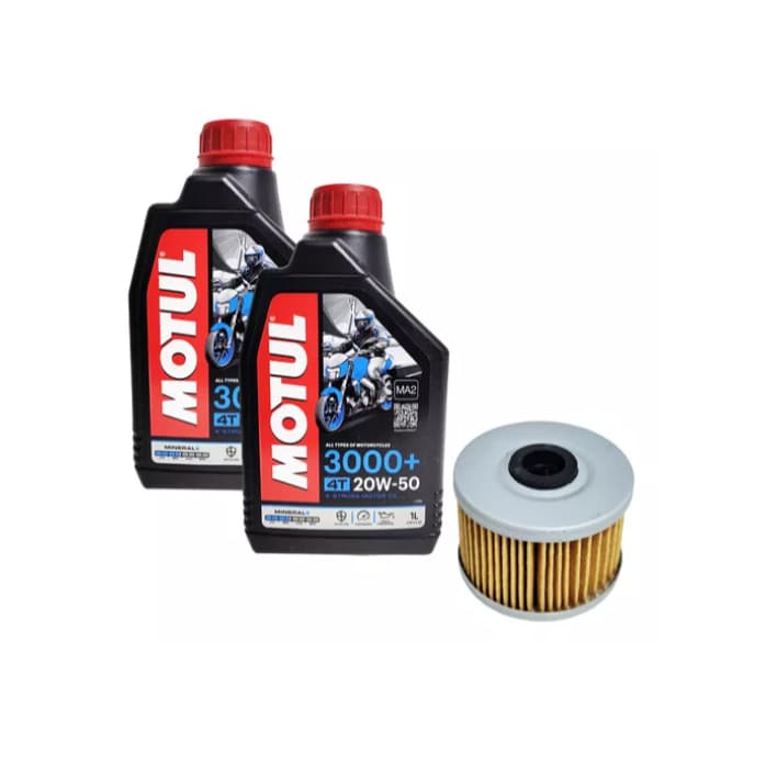 Kit 2l Oleo Motor Motul 20w50 3000 Filtro Oleo Falcon 400