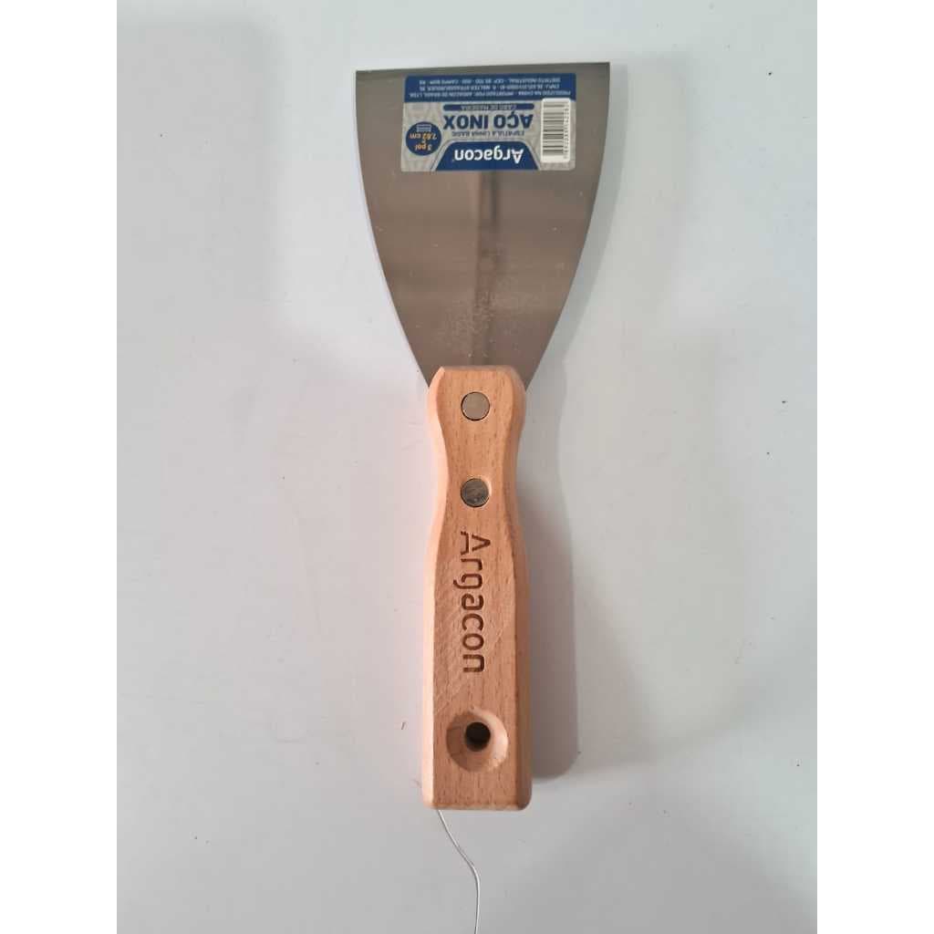 Espátula Basic 3 Polegadas Aço Inox Argacon Raspagem Limpeza