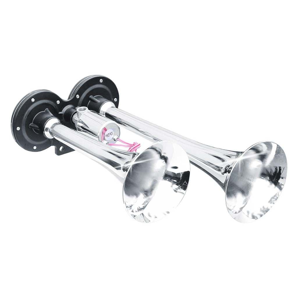 Buzina Dupla a Ar Caminhão Valvula Pneumatica 2 Cornetas Bivolt 12V 24V