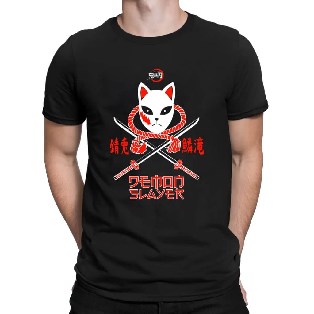 Camiseta Básica Caçadores de Oni Demon Slayer Algodão 100% Fio 30.1 Unissex Anime Estampa Premium Confortável Qualidade