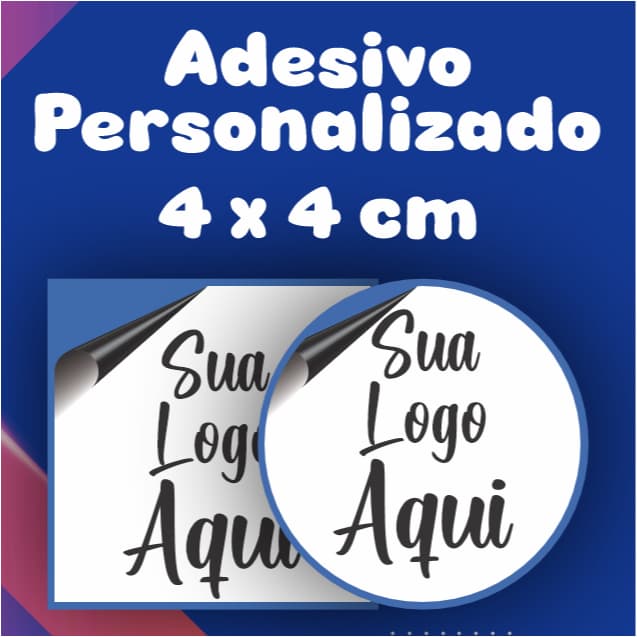 Kit com 240 Adesivos Personalizados 4 x 4 cm
