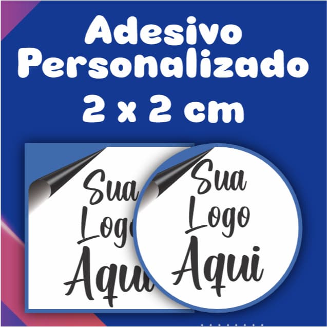 Kit com 270 Adesivos Personalizados 2 x 2 cm