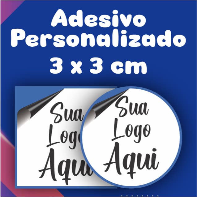 Kit com 350 Adesivos Personalizados 3 x 3 cm