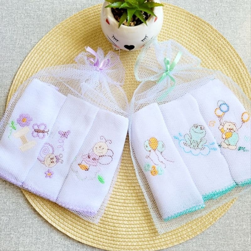 KIT COM 6 PANO DE BOCA / FRALDA DE BOCA BABETE / FRALDINHA DE BOCA BEBÊ