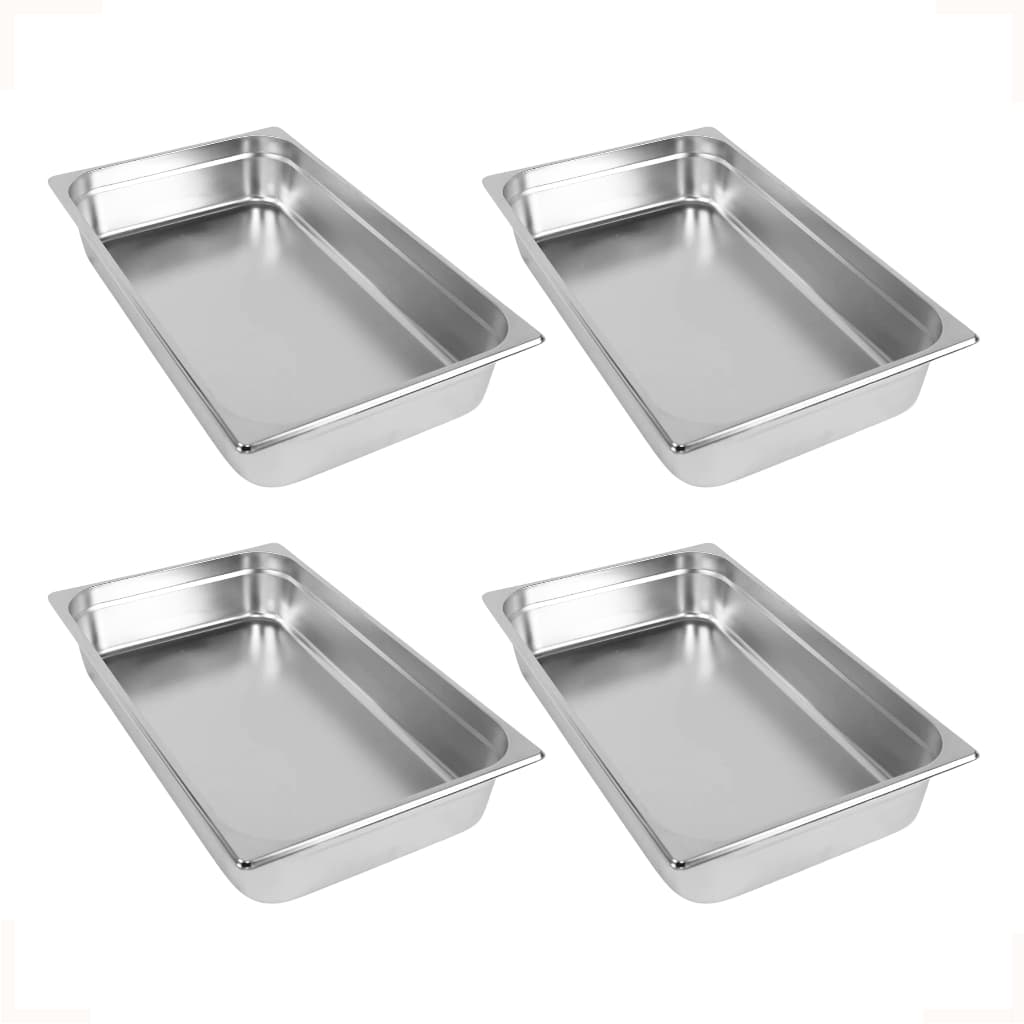 Kit 4 Cubas Gastronômica Inox Para Buffet Rechaud 1/1 100mm