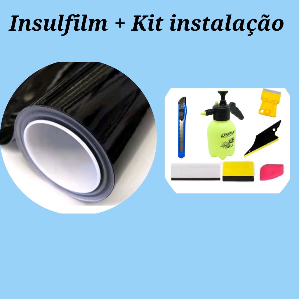 Kit instalação + insulfilm G5, 15 metros por 50 de largura, Residencial e automotivo kit profissional.