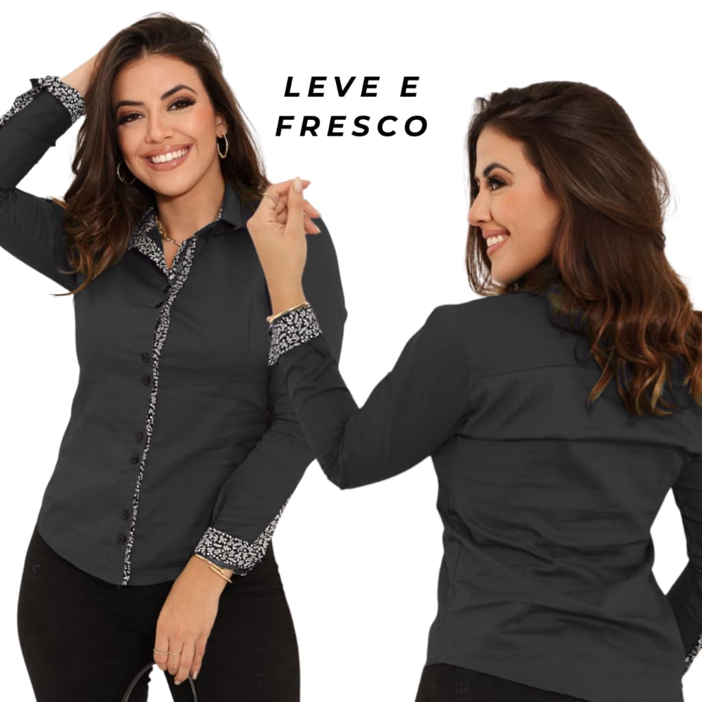 Camisa blusa social Manga Longa feminina Executiva 100% Algodão