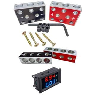 Kit De Barramento Alumínium 3x3 + Adaptador + Voltímetro