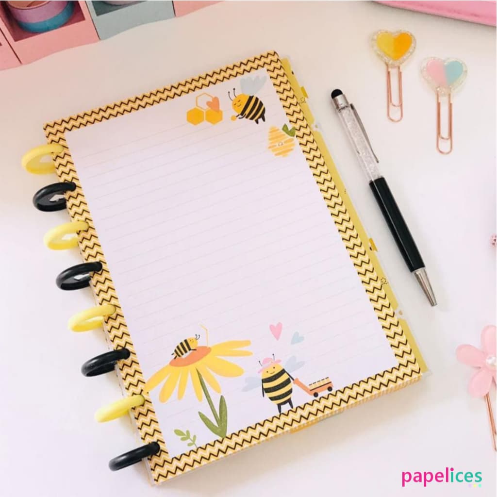 Refil para Caderno de Disco A5 Decorado Pautado 120g (Compatível com Caderno Inteligente)