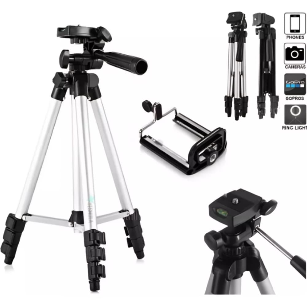 Suporte Tripé Tripod Universal Para Câmera E Celular Selfie Ajuste 3x 1,05m