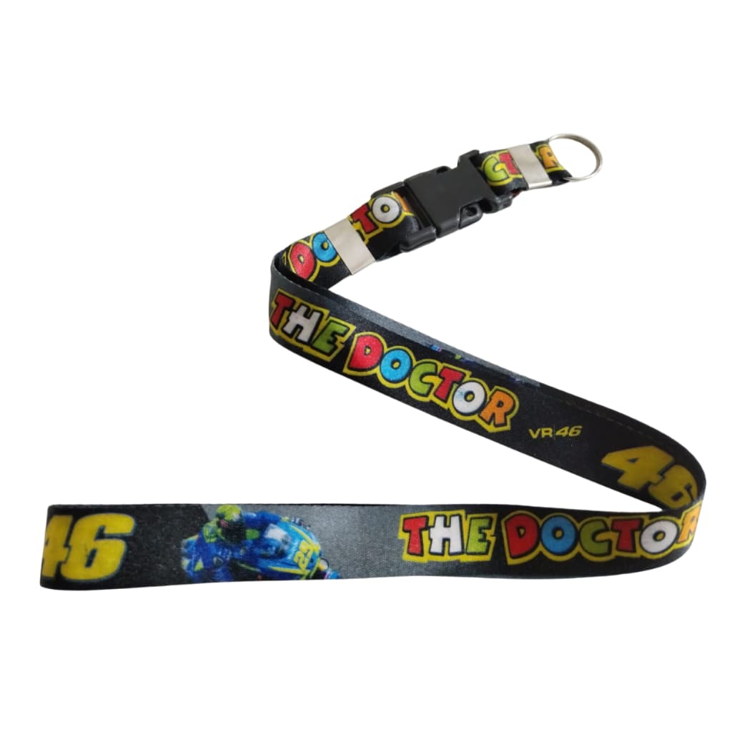 Kit 2 Cordões de Pescoço com Engate Saque Rápido modelo THE DOCTOR VR46 para Chave de Moto ou Crachá