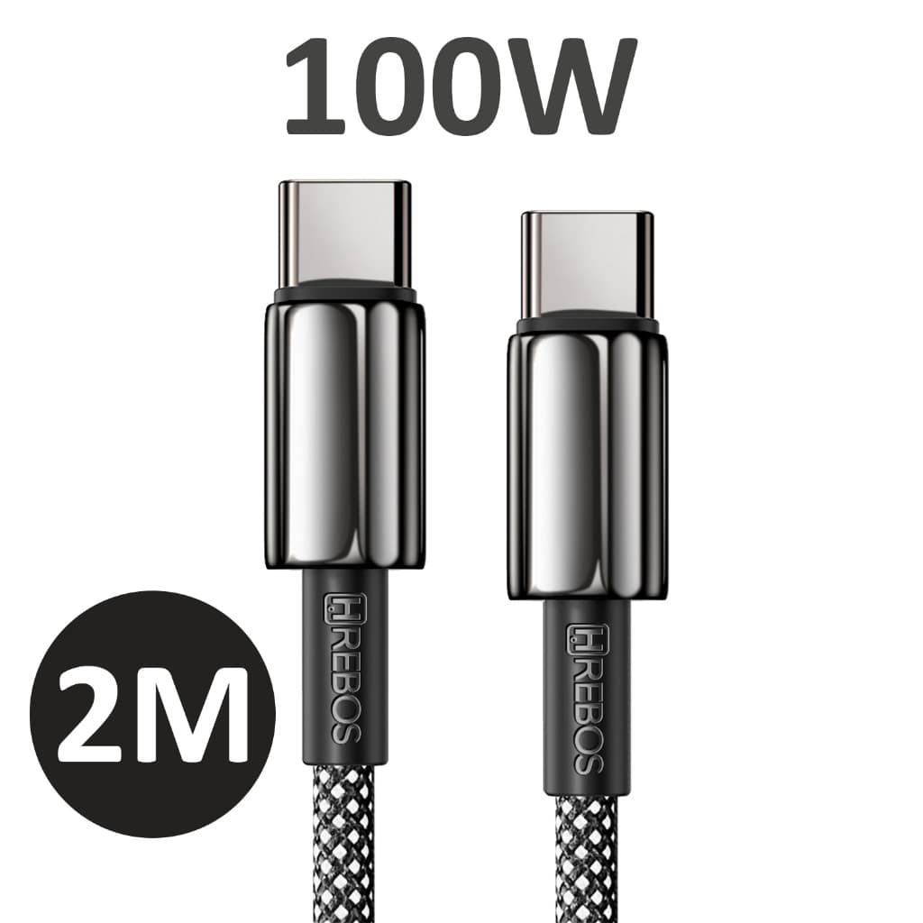 Cabo Turbo 100w 2 metros Tipo C para Tipo C PD Nylon para Iphone Samsung Xiaomi Notebook CB352C CB358C CB362C