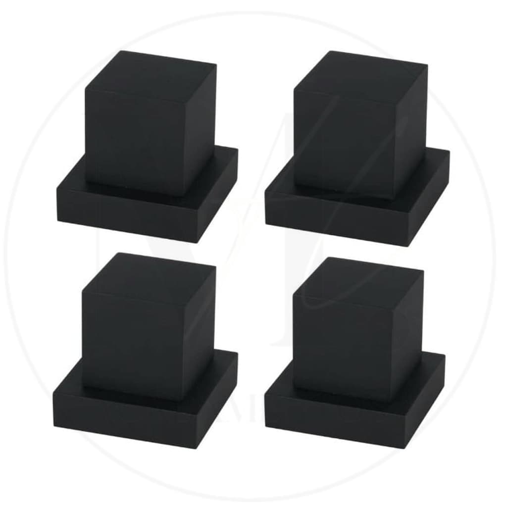 Kit 4 Acabamentos Quadrado de Registro Volante Metal Canopla em ABS Padrão Deca Preto Black