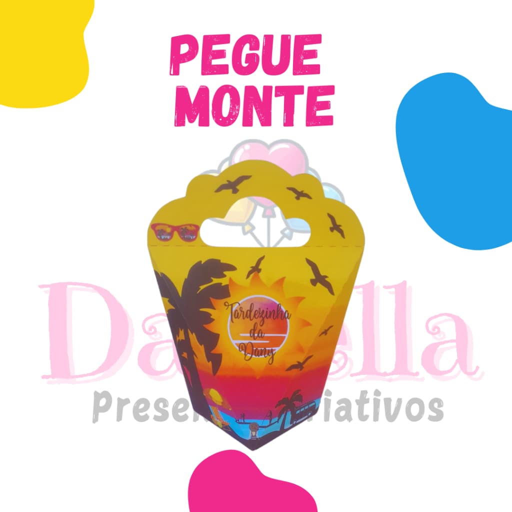 10 Caixas Coração Tardezinha Personalizadas - Lembrancinha para Festa Infantil - Aniversário- PEGUE E MONTE