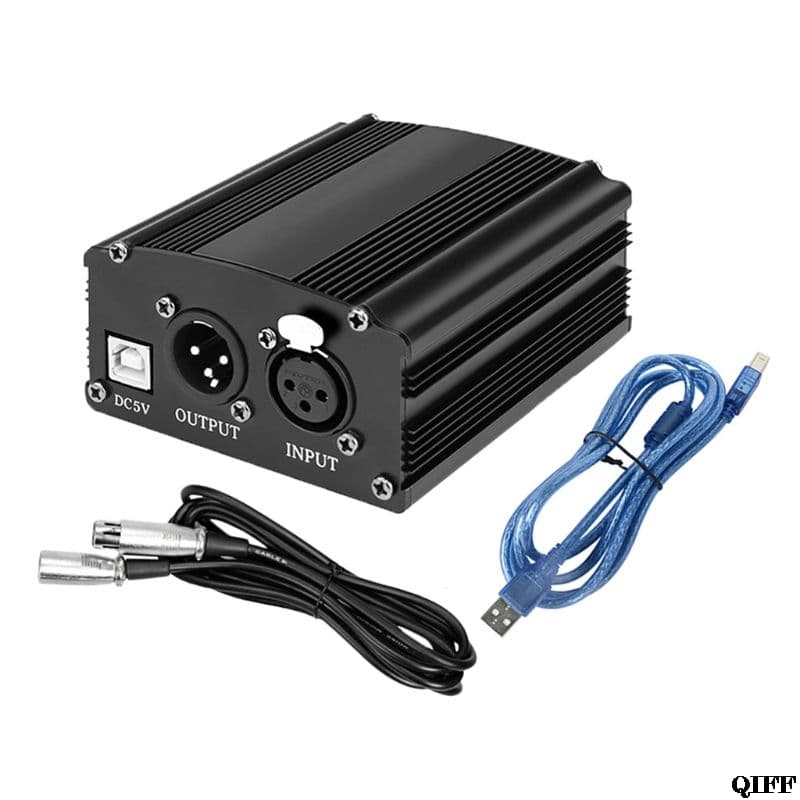 Fonte Phantom Fantom Power 48v com cabo USB Para Microfone Condensador 48 v