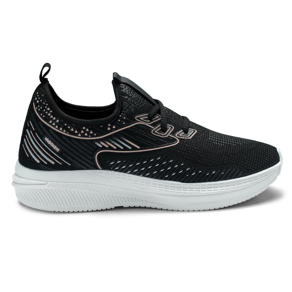Tênis Feminino Esportivo Academia Super Leve Lançamento Super Oferta A2 Preto Com Rosa