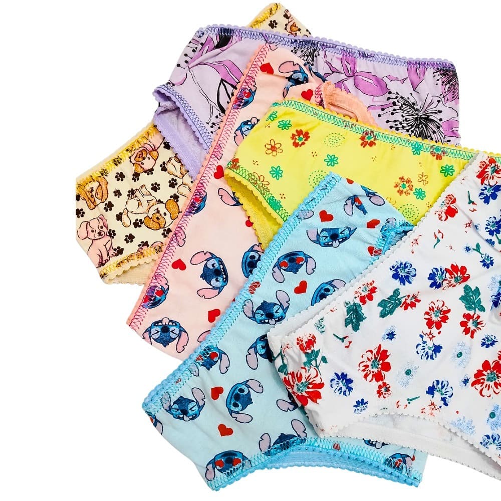 Kit 10 Calcinha Infantil Menina Algodão Estampada