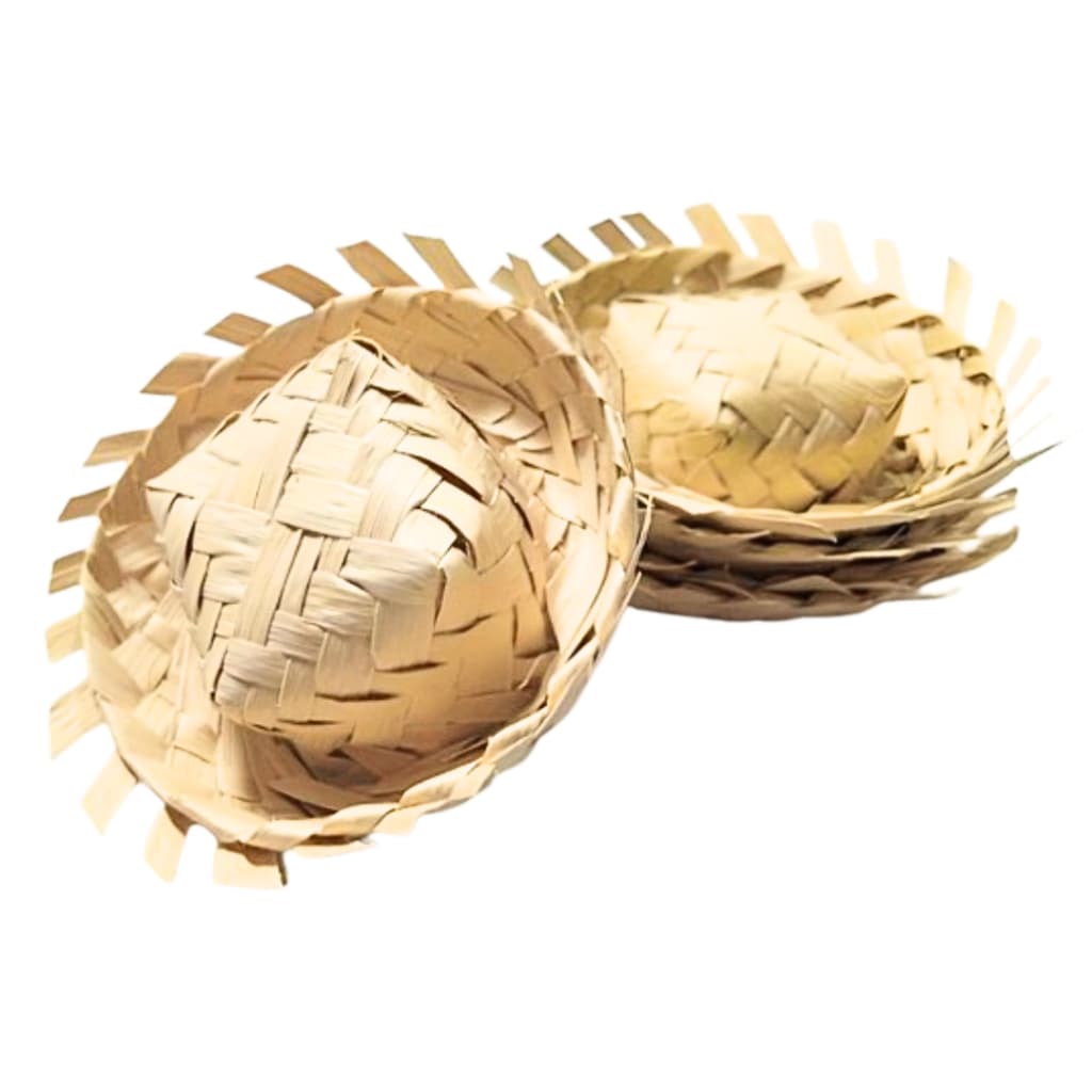 Kit 60 Mini Chapéu de Palha Caipira para Decorar Festa Junina Chapeuzinho Fazendinha Aplique tiara