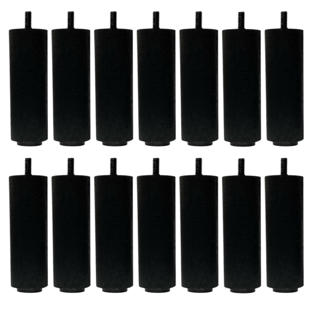Kit 12 pés para cama box de 10cm madeira cor preto pesinho universal