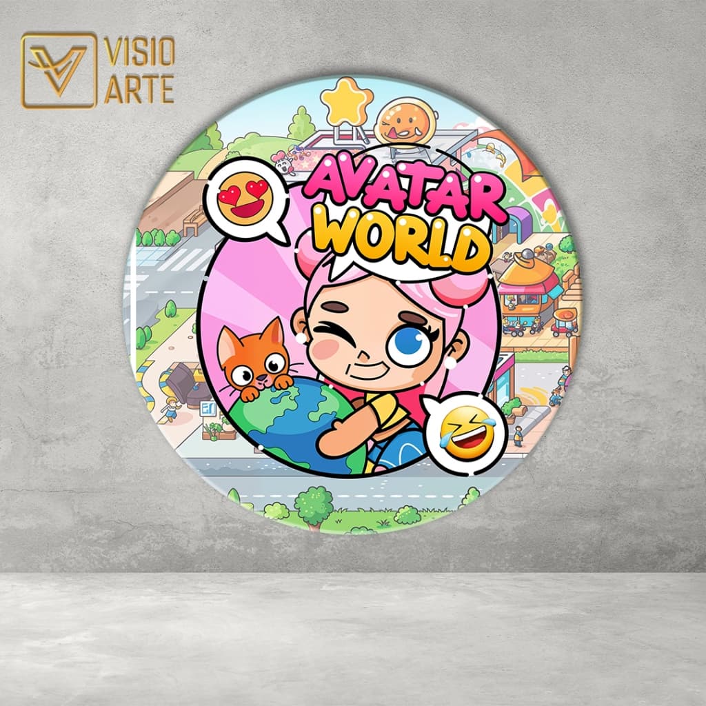 Painel Redondo Sublimado em Tecido 3D  Avatar World