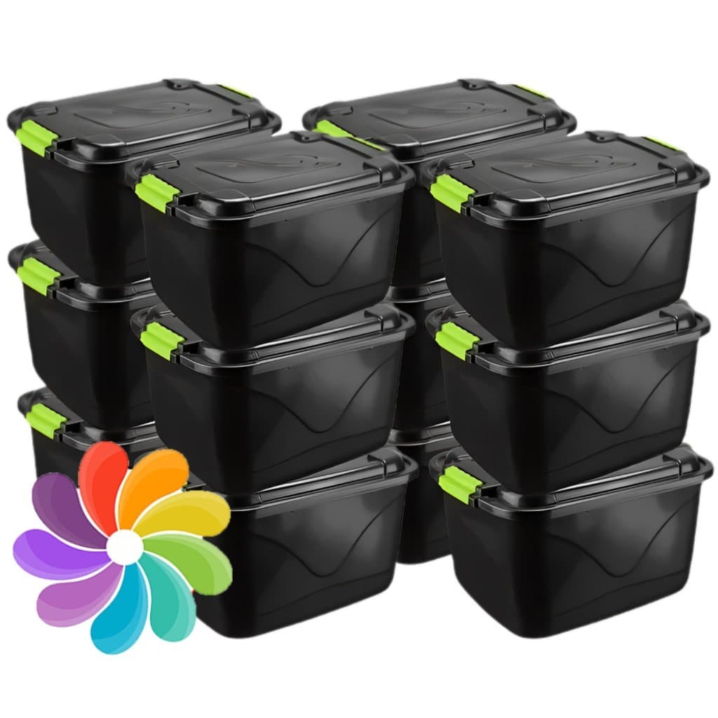 Kit Caixas Cesto Organizador 30 Litros Grande Com Tampa Multiuso Armazenamento