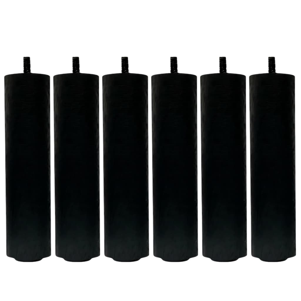Kit 6 Pé Cama Box Ou Baú 15 Cm Em Madeira Pés Fixo Preto
