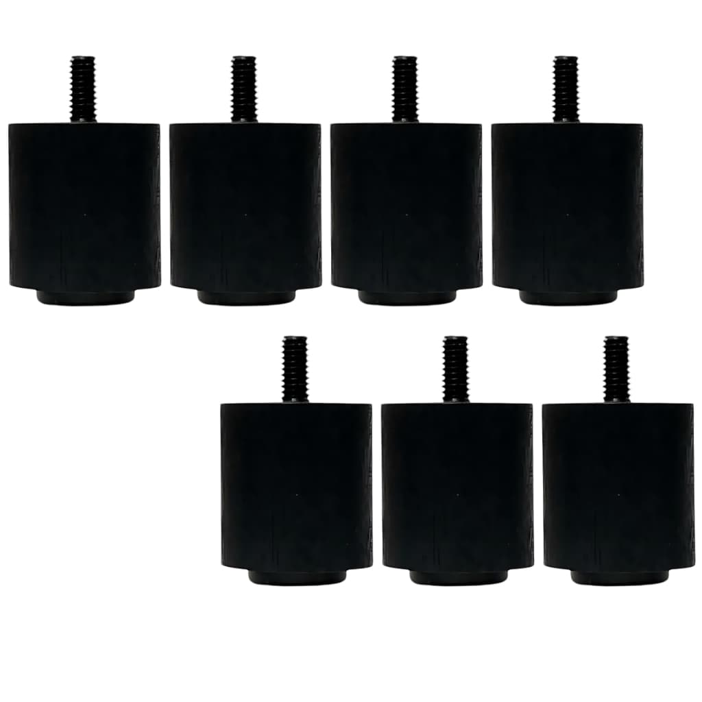 6 Mini Pé Para Cama Com 4cm Box Baú Puff Rack Moveis Pés Madeira Preto