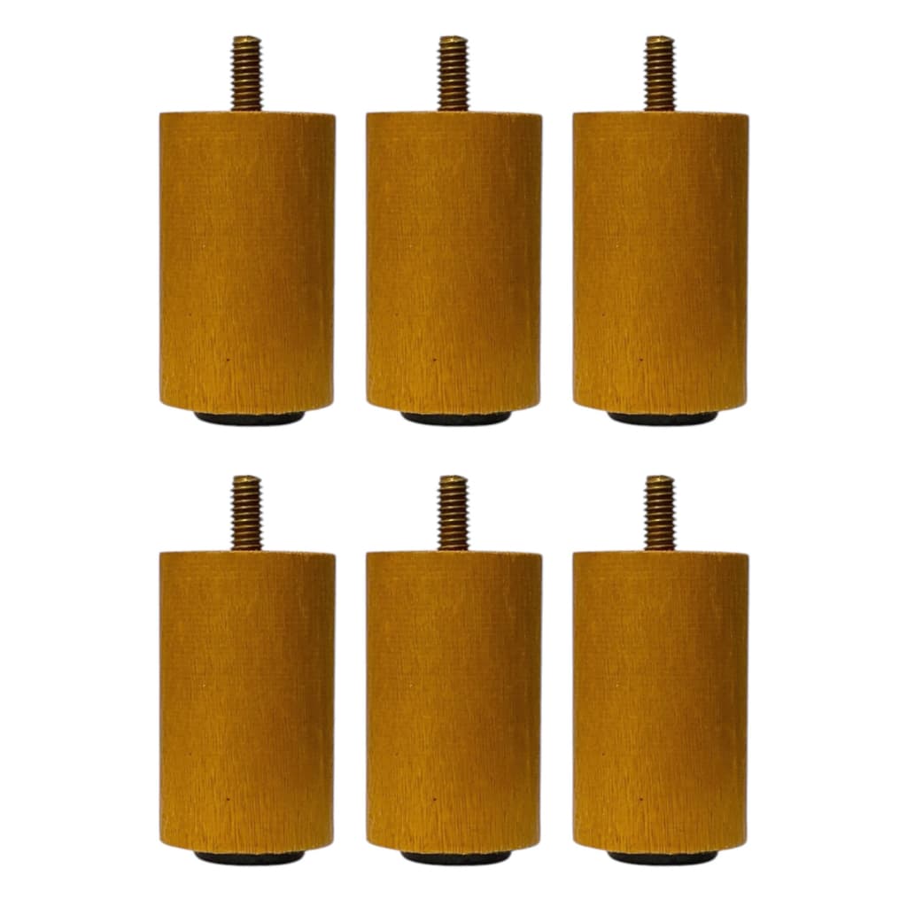 6 Pé Pezinho De 7 Cm Cama Box Moveis Madeira Cor Mel PEZINHO