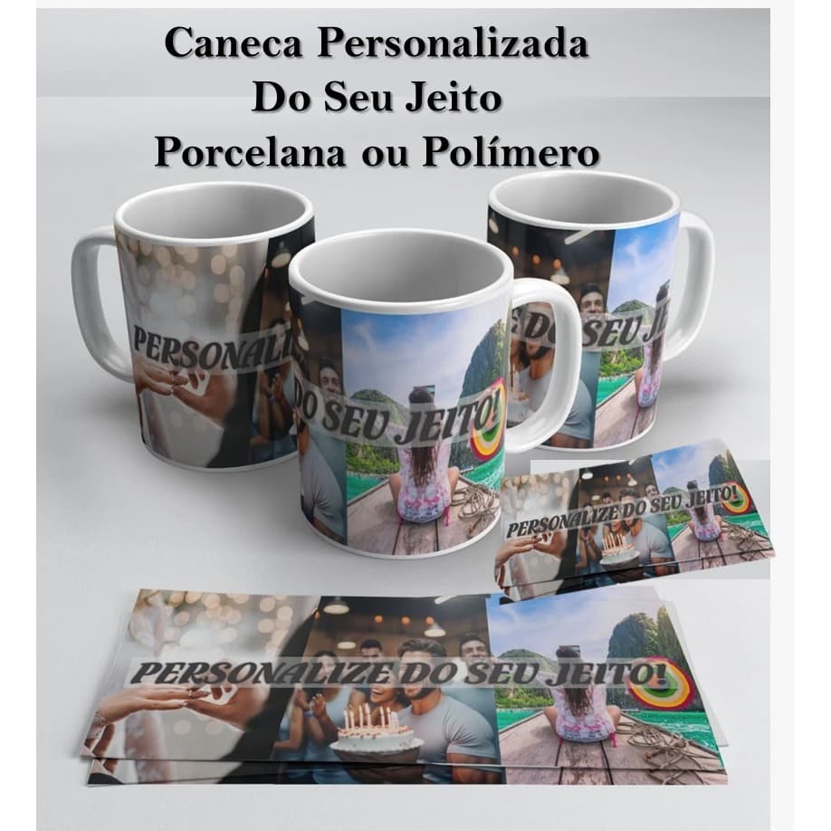 Caneca Personalizada  Seu Jeito Porcelana Cerâmica Fotos Frase Nome Homenagem Dia Da Mães Logomarcas