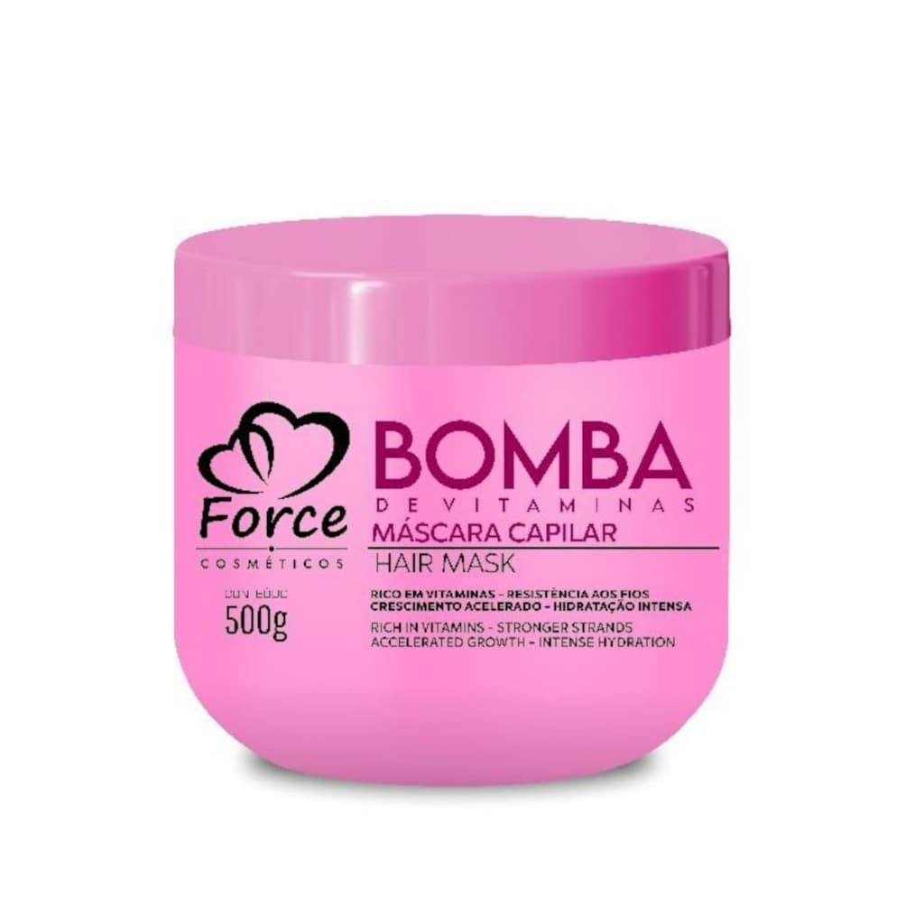 Máscara Capilar Bomba de Vitaminas Force Cosméticos 500ml