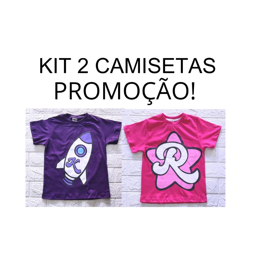 KIT 2 Camisetas Emilly Vick Número Tamanho Grande Katlen Promoção 100% Algodão teen Os Rosa Youtouber Presente Adulto