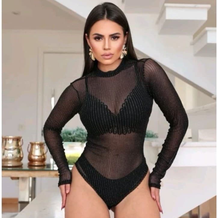 Boddy tule lux femenino, ótima elasticidades, acabamento perfeito, com detalhes de fios de lurex prata, boddy sensual,.