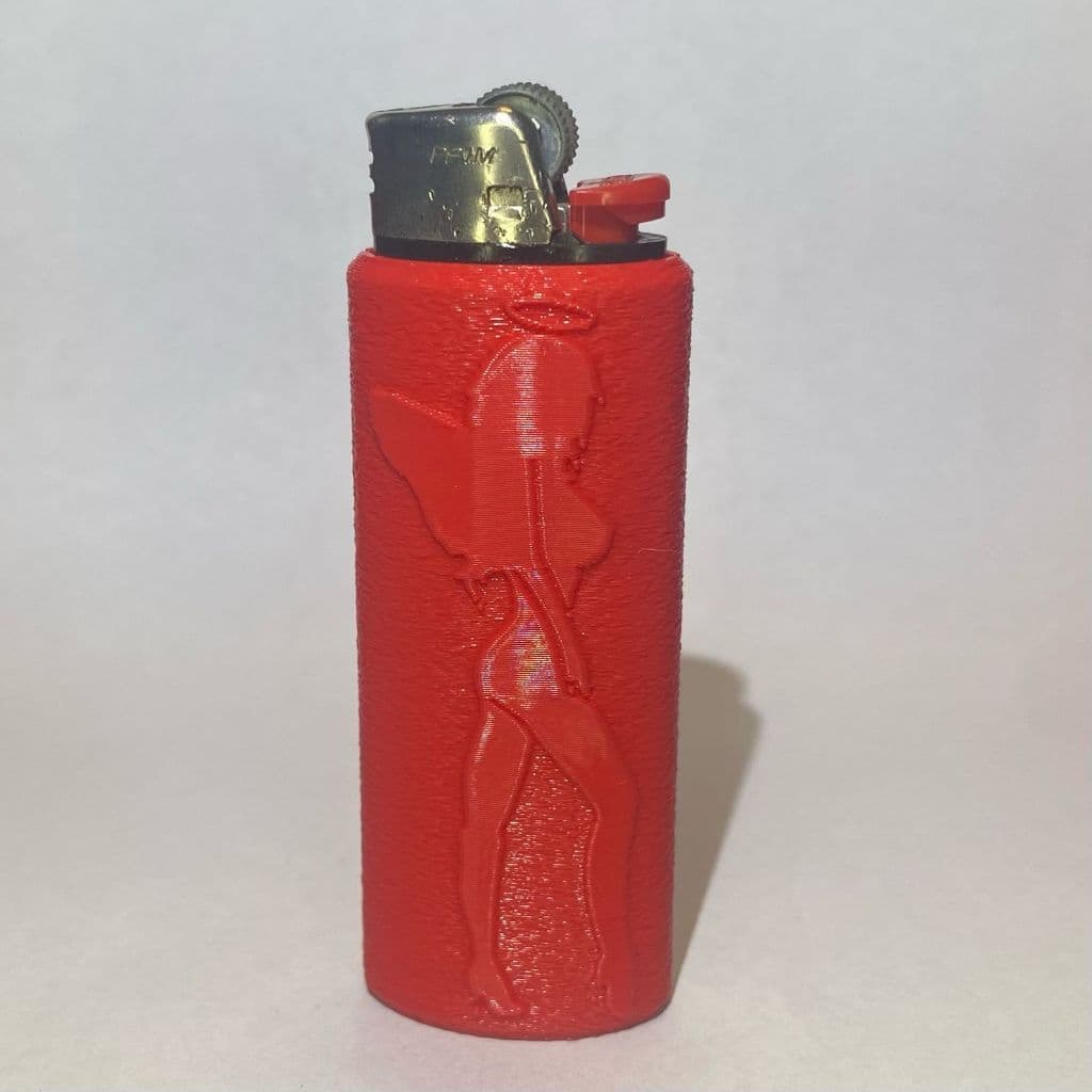 Capa isqueiro BIG BIC - Capa ANJO E DEMONIO para Isqueiro Bic Grande Personalizada com desenho