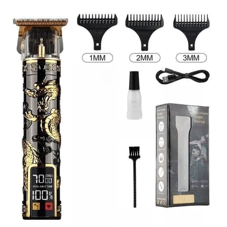 Máquina De Cortar Cabelo Barba Profissional Com Led Barbeador E Cortador Digital C/ Display Lançamento K4/K5
