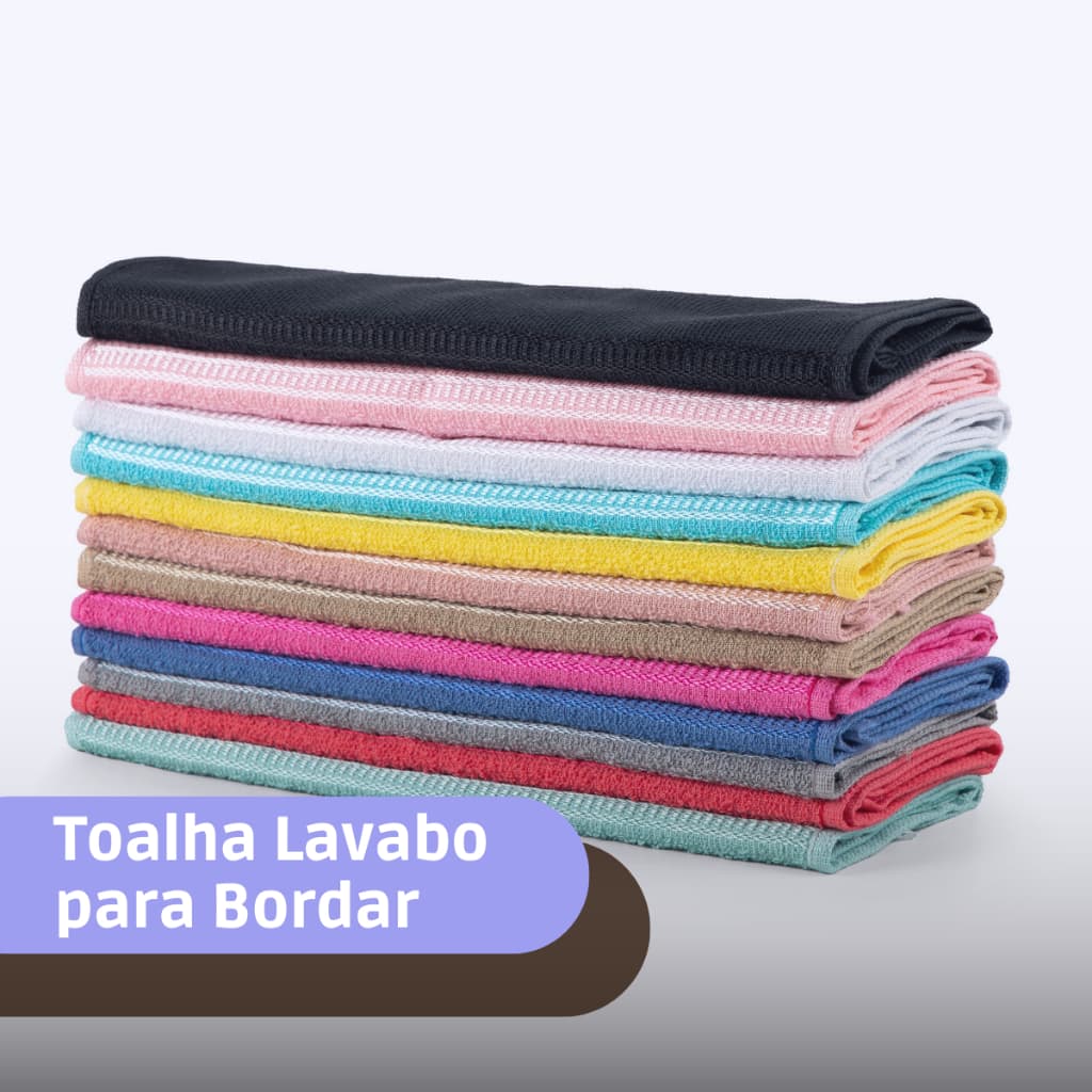 Kit 5 Toalha Lavabo para Bordar Artesanato