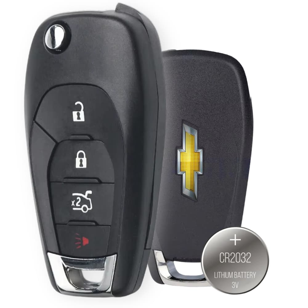Carcaça Chave Canivete Gm/Chevrolet 3 Botões + Pânico Cruze, Onix, Cobalt, Spin e Tracker + Bateria