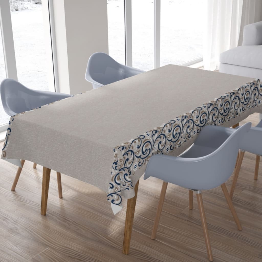 Toalha de Mesa Estampada Jacquard Premium Donna | Toque Acetinado, Resistente, Fácil Limpeza