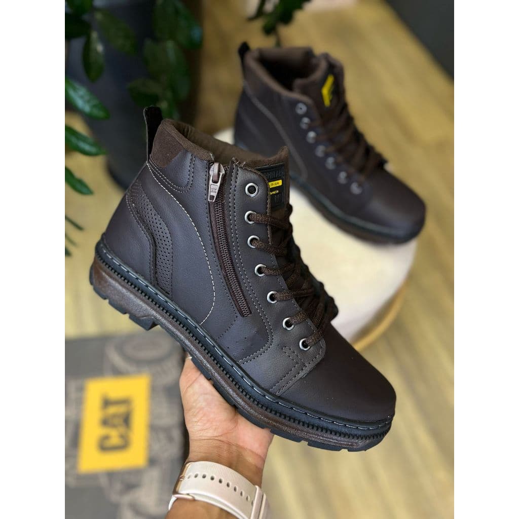 Coturno Masculino Com Ziper Modelo Novo Crshoes