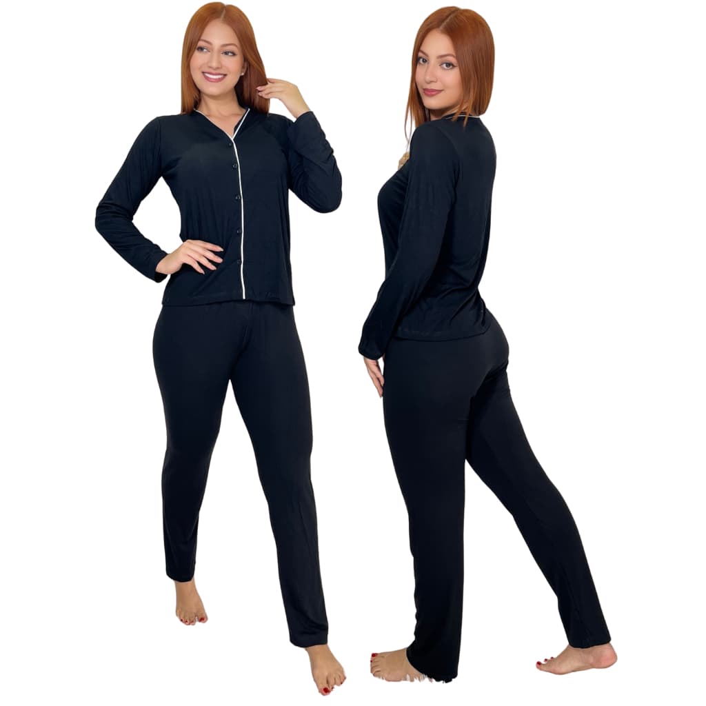 Conjunto Pijama feminino de botão pós Cirurgico matarnidade