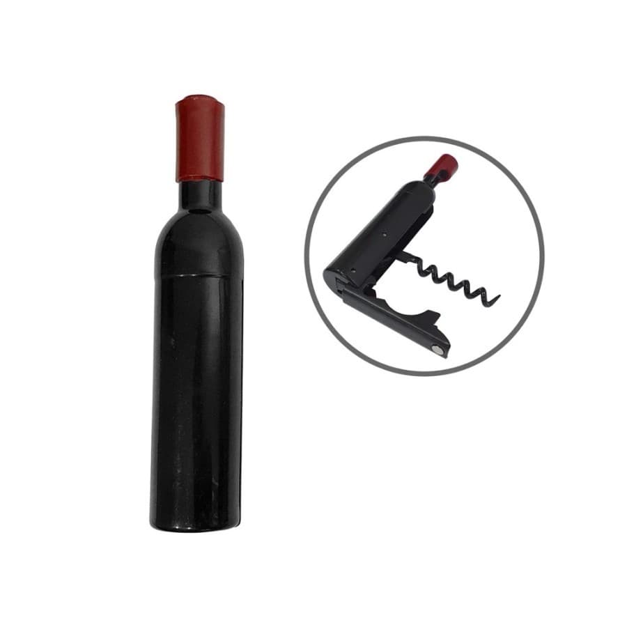 Kit Com 100 Saca Rolhas Abridor Com 2 Estratégias Em Formato Garrafa de Vinho Com Imã