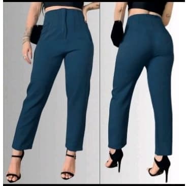 Calça Alfaiataria  ZR Femenino Cintura Alta com Ziper moda luxo Elegancia