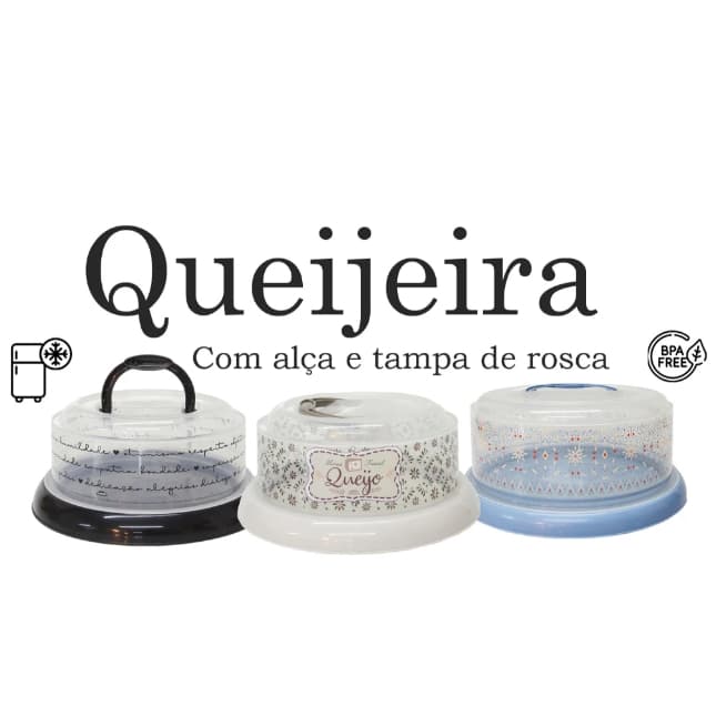 Plasútil Queijeira Com Tampa Rosca Várias Cores
