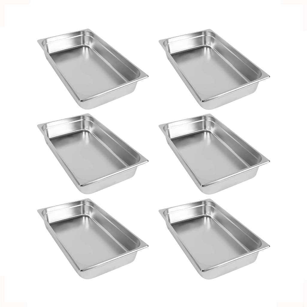Kit 6 Cubas Gastronômica Inox Para Buffet Rechaud 1/1x100mm